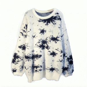 2019 Long Body Imitation Nerz Wolle Jacquard Langes Fell Lose Strickpullover